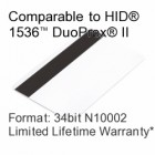 Printable Composite Proximity Card with Magnetic Stripe - 34bit N10002