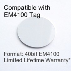 Peel and Stick Proximity Tag - EM4100 Compatible with 8 bit Facility Code